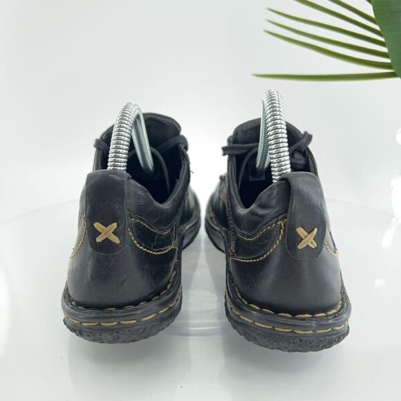 Born Women's Jean Moro Oxford Size 7 Lace Up Work Shoe Black Leather Casual - Picture 7 of 15